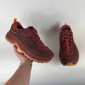 Hoka One One Tor Ultra Lo Waterproof Athletic Sneakers Men's 12 Burgundy Leather