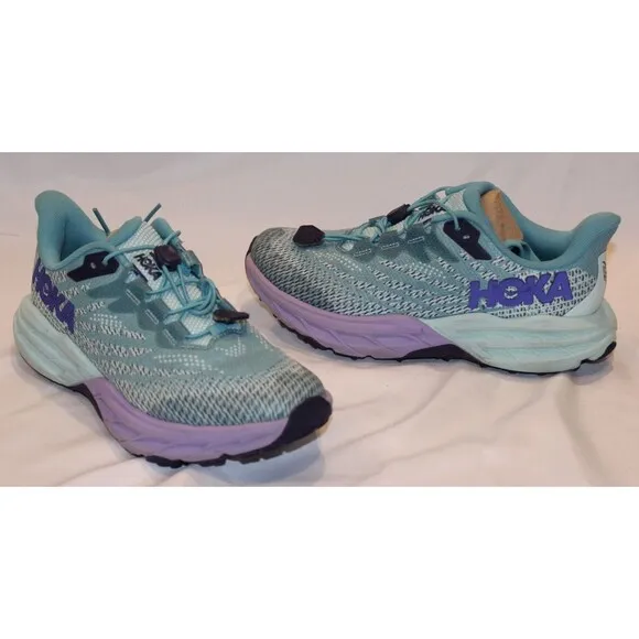 Hoka One Speedgoat 5 Running Sneakers OMLM GREEN PURPLE YOUTH 5 WOMEN'S 6.5 NIB