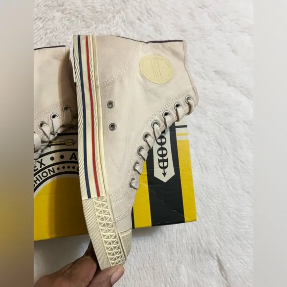 Hood 1967 Rocket High Cut Unisex Canvas Sneakers - Vintage Natural