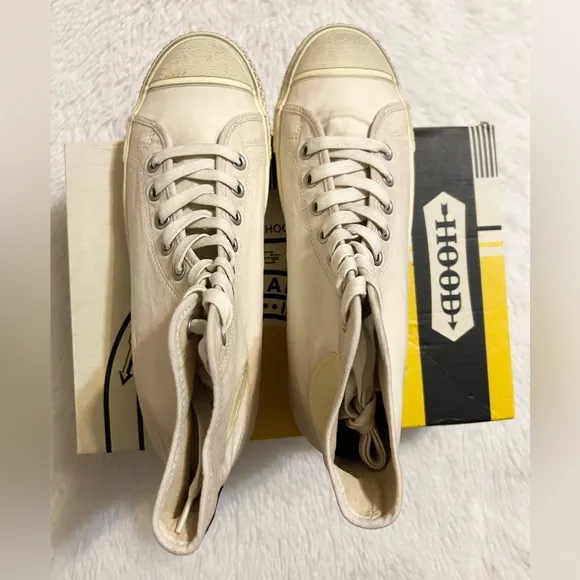 Hood 1967 Rocket High Cut Unisex Canvas Sneakers - Vintage Natural