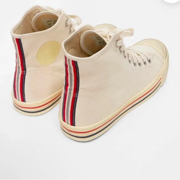 Hood 1967 Rocket High Cut Unisex Canvas Sneakers - Vintage Natural