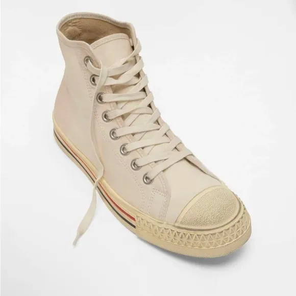 Hood 1967 Rocket High Cut Unisex Canvas Sneakers - Vintage Natural