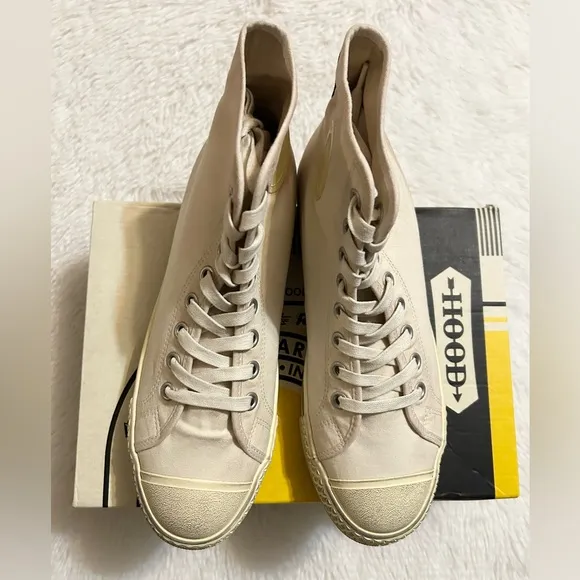 Hood 1967 Rocket High Cut Unisex Canvas Sneakers - Vintage Natural