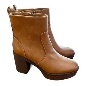 HOUSE OF HARLOW 1960 Festival Cognac Chunky Platform Boots New With Tag