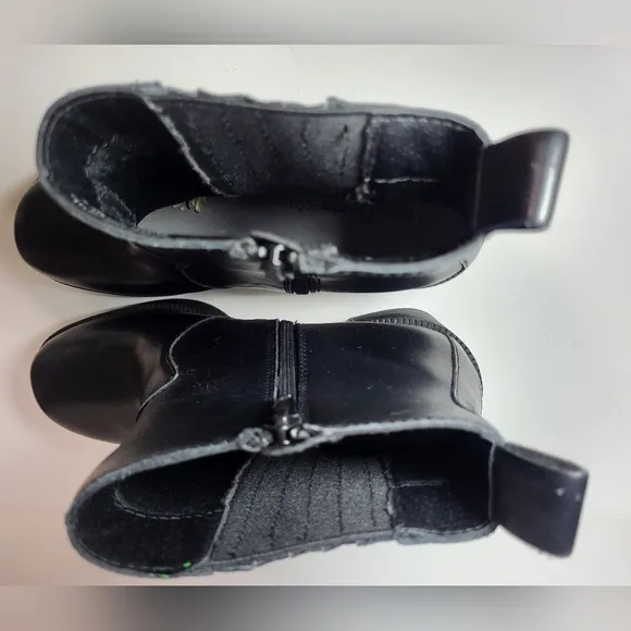 House of Harlow 1960 Hawthorne Chunky Black Leather Punk Boots Women's Size 9
