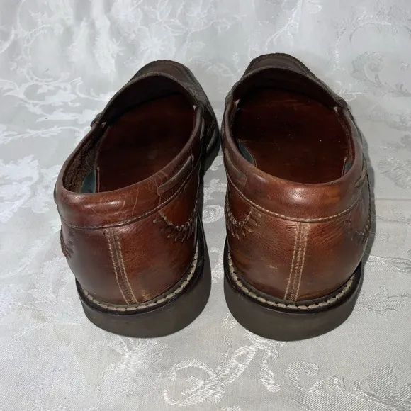 HS Task Bozeman Montana Brown Leather Penny Loafers Made In Brazil 9.5M