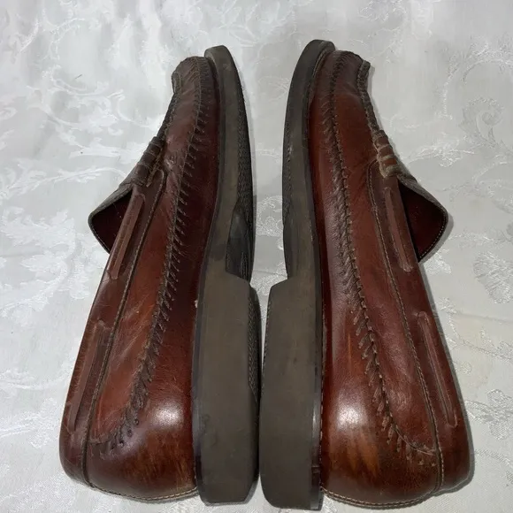 HS Task Bozeman Montana Brown Leather Penny Loafers Made In Brazil 9.5M