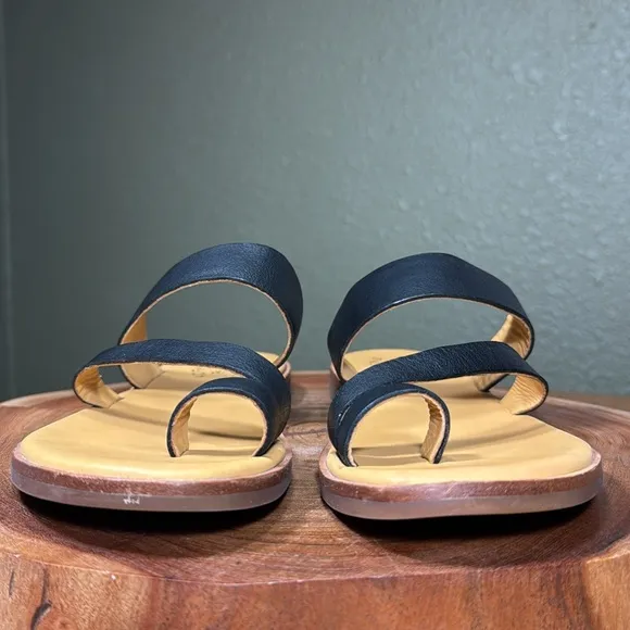 HTF KORK EASE 3 STRAP LEATHER SLIP ON SANDALS