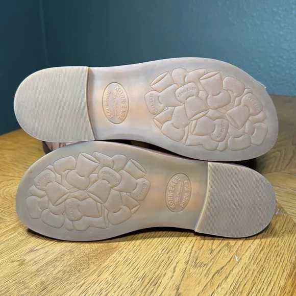 HTF KORK EASE 3 STRAP LEATHER SLIP ON SANDALS