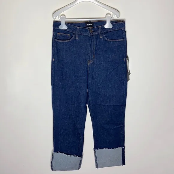 Hudson Zoeey high rise deep cuff crop dark jeans size 26