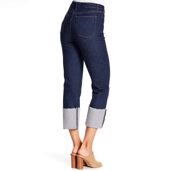 Hudson Zoeey high rise deep cuff crop dark jeans size 26
