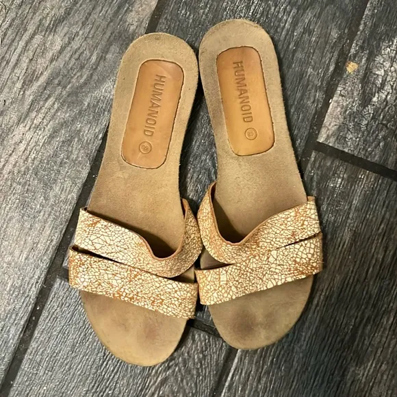 Humanoid sandals mules slides flats strappy Sloppy Float Sunset&quot;