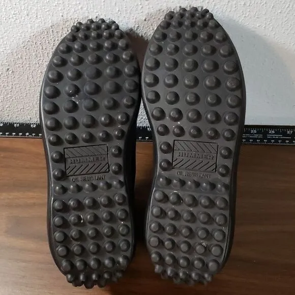 Hummer Mens Casual‎ Chelsea Style Slip On Black Leather Driving Shoes Size 10½