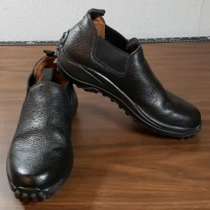 Hummer Mens Casual‎ Chelsea Style Slip On Black Leather Driving Shoes Size 10½
