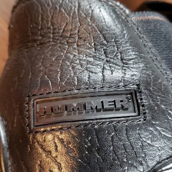 Hummer Mens Casual‎ Chelsea Style Slip On Black Leather Driving Shoes Size 10½