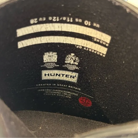 HUNTER Black Glitter Rain Boots with Glossy Finish-EXCELLENT USED CONDITION