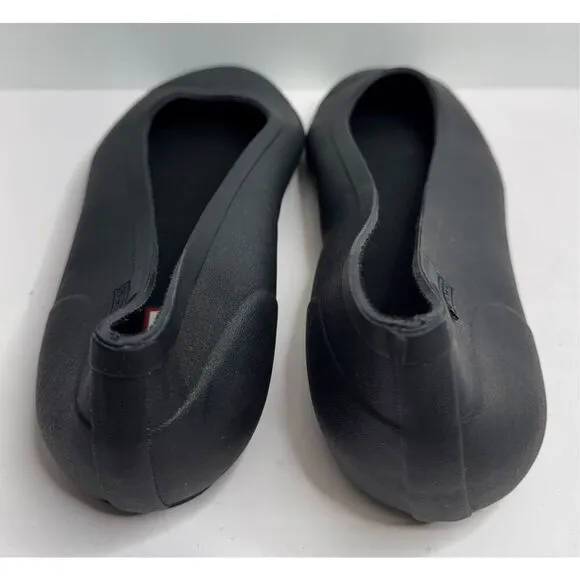 Hunter Flats Size 10 US Black Waterproof Foldable Slip On Casual Shoes