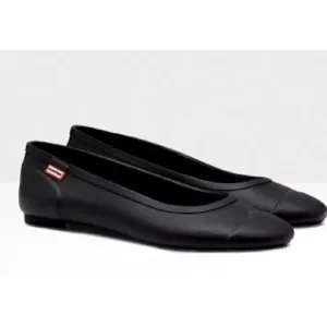 Hunter Flats Size 10 US Black Waterproof Foldable Slip On Casual Shoes