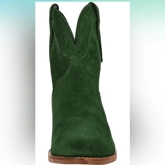 Hunter Green Suede Cowboy Boots