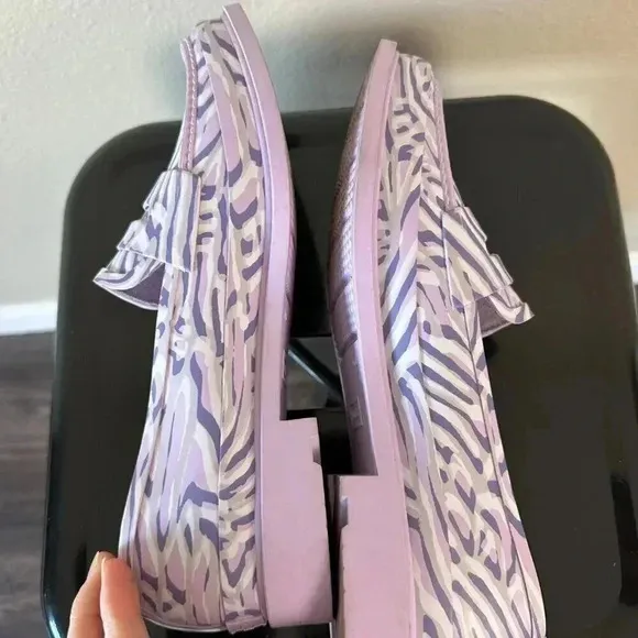 Hunter Penny Loafers Refined Coral Print Waterproof Purple Dawn Size Women's 8