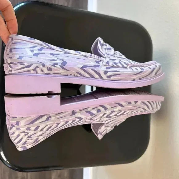 Hunter Penny Loafers Refined Coral Print Waterproof Purple Dawn Size Women's 8