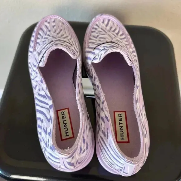 Hunter Penny Loafers Refined Coral Print Waterproof Purple Dawn Size Women's 8