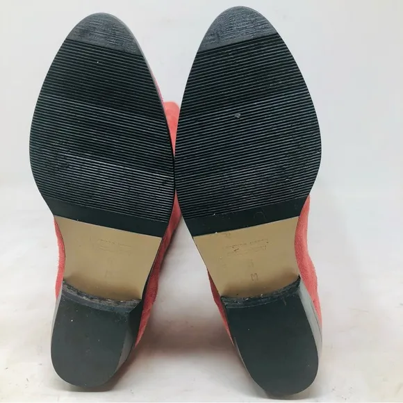 I. Magnin Coral Pink Suede Mid Calf Boots Italy