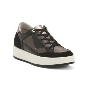 IGI&amp;CO Black Made In Italy Leather Lace Up Sneakers