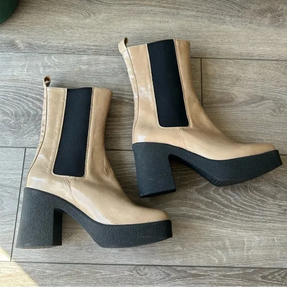INTENTIONALLY BLANK Bossy Leather Chunky Platform Chelsea Boots