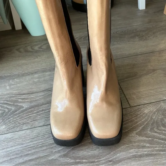INTENTIONALLY BLANK Bossy Leather Chunky Platform Chelsea Boots