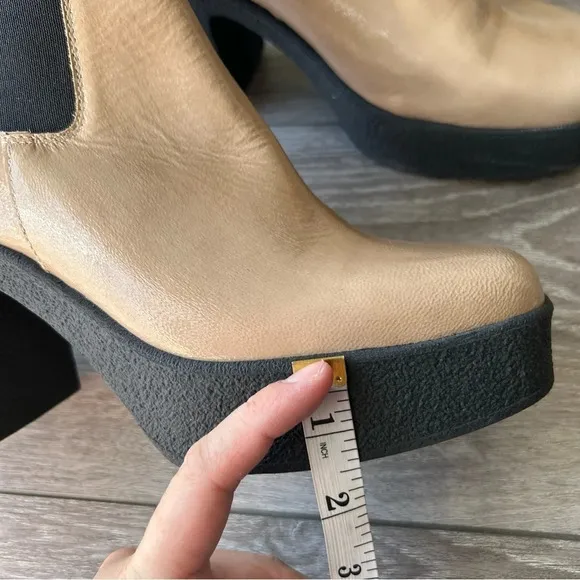 INTENTIONALLY BLANK Bossy Leather Chunky Platform Chelsea Boots