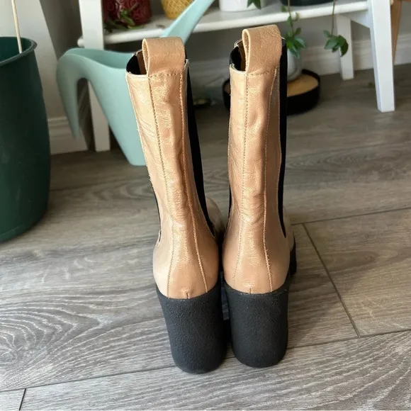INTENTIONALLY BLANK Bossy Leather Chunky Platform Chelsea Boots