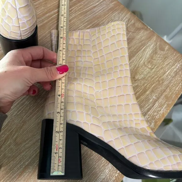 Intentionally Blank Lilac Croc Embossed Print Contour Boots 8 Swiftie