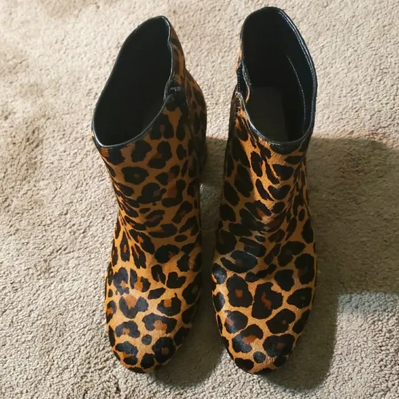 International Concepts Womens Ankle Boots Dark Leopard Print Size 7.5M