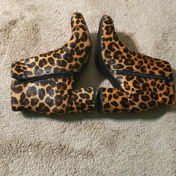 International Concepts Womens Ankle Boots Dark Leopard Print Size 7.5M