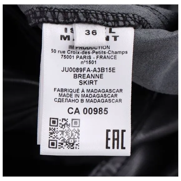 Isabel Marant Etoile Breanne Midi Skirt in Black Faux Leather
