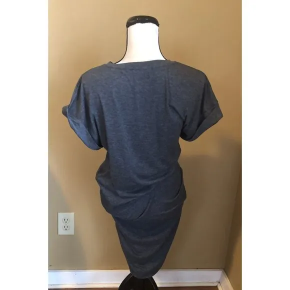 Isabel Marant Etoile grey cotton draped minimal dress
