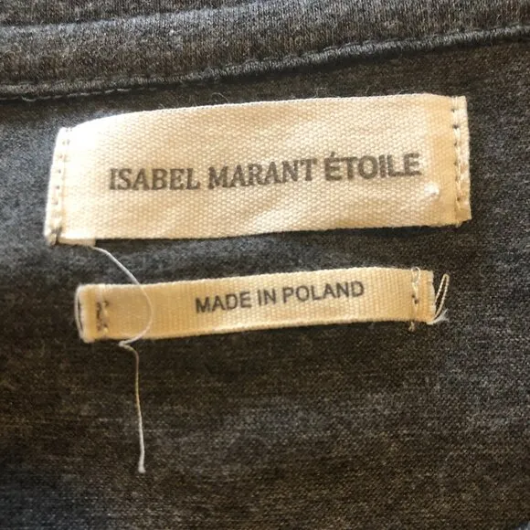 Isabel Marant Etoile grey cotton draped minimal dress
