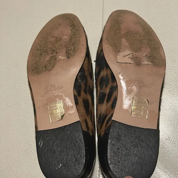 J Crew Academy Leopard Print Penny Loafers Size 7