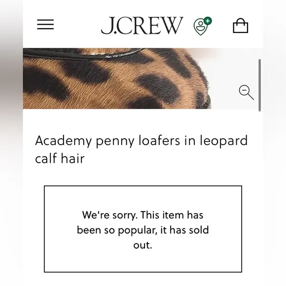 J Crew Academy Leopard Print Penny Loafers Size 7