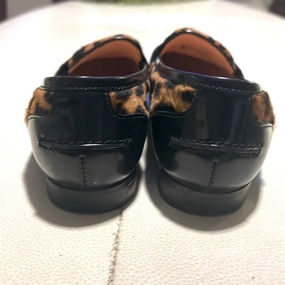 J Crew Academy Leopard Print Penny Loafers Size 7