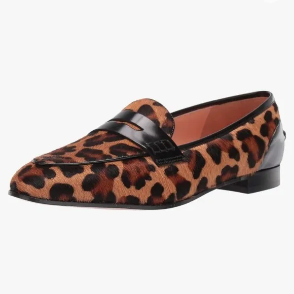 J. Crew Academy Penny Loafers in Leopard Calf Hair