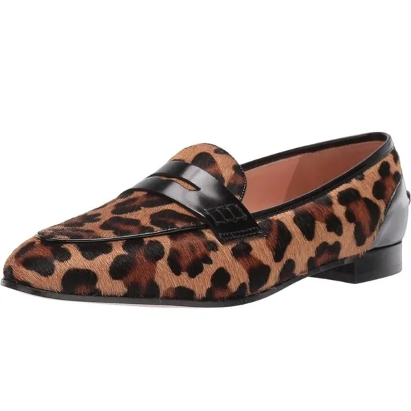 J. Crew Academy Penny Loafers in Leopard Calf Hair