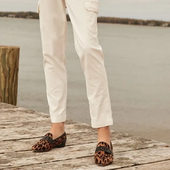 J. Crew Academy Penny Loafers in Leopard Calf Hair