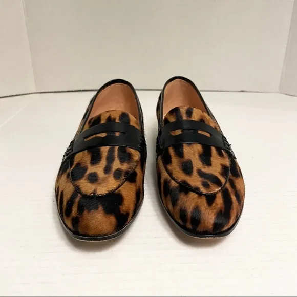 J. Crew Calf Hair Leopard Loafers