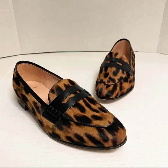 J. Crew Calf Hair Leopard Loafers