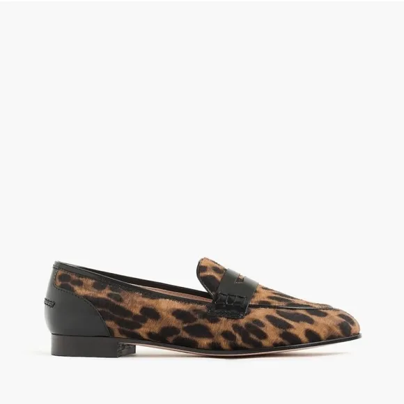 J. Crew Calf Hair Leopard Loafers