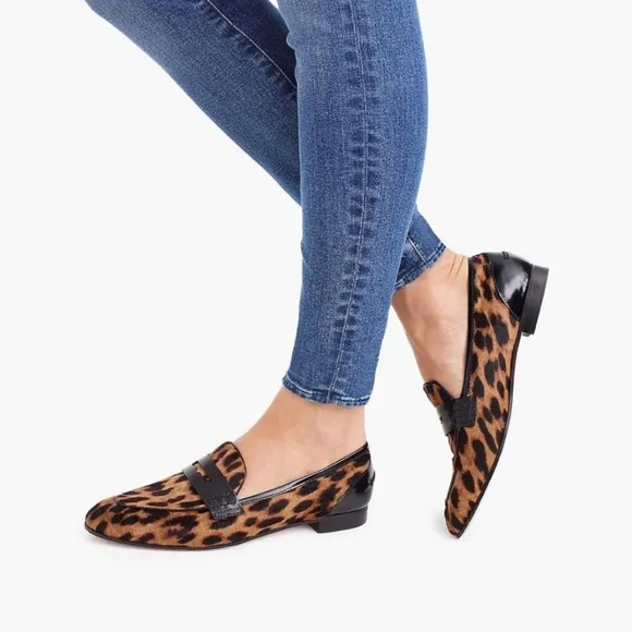 J. Crew Calf Hair Leopard Loafers