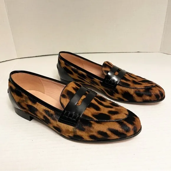 J. Crew Calf Hair Leopard Loafers