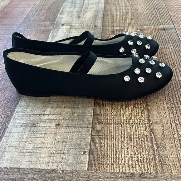 J. Crew Collection Zoe strappy ballet flats with jewels BV741 black